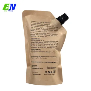 Eco Friendly Biodegradabile Kraft Carta Di Ricarica Sapone Liquido per Le Mani Stand Up Bag Beccuccio Sacchetto