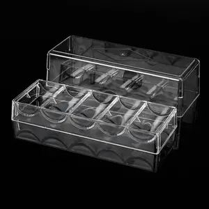 Manufacturer customized storage box 40 pieces and 100 chips transparent card board chip rack