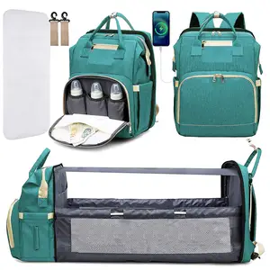 Sırt çantası su geçirmez özel anne nappy çanta bebek bezi çanta sırt çantası ile USB şarj portu