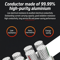 Cable de Alimentación de Aluminio Sin Armadura con Aislamiento XLPE y Revestimiento de PVC de Bajo Voltaje 0.6/1kv, Estándar Yjlv IEC 60502-1