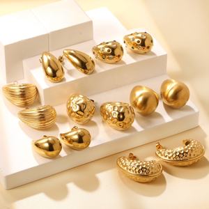 Waterproof 18k Gold Plated <b>Teardrop</b> Heart <b>Stud</b> <b>Earrings</b> Stainless Steel Jewelry Colourful Diamond Designer <b>Earrings</b> for Women - Product Image 4