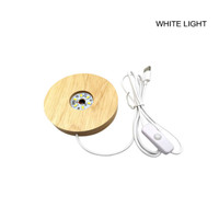 Support de lampe en bois à Base de couleur blanche, lumière chaude, présentoir à LED, support de lampe, vintage