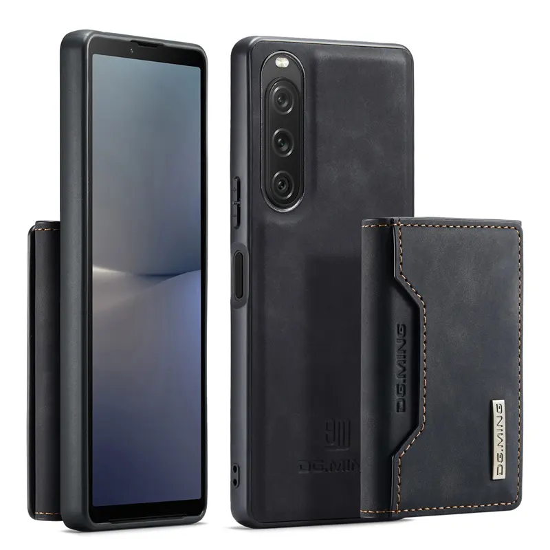 For Sony Xperia 10 V 5th Gen Xperia10 Back Cover Original DG. MING M2 Magnetic Detachable Wallet Card Holder Phone Case Leather