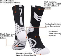 Chaussettes de Sport Personnalisées Professionnelles de Basketball, Rembourrées, Mi-Mollet, pour Jeunes et Adultes