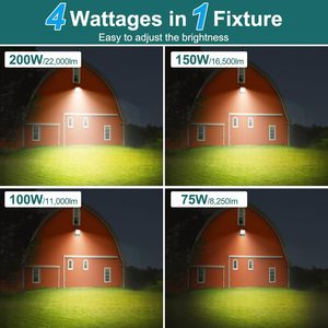 Projecteur LED COB DIon Garden 200W/150W/100W/50W avec cellule photoélectrique crépuscule-aurora 22000lm 5000K 100-277V IP66 ETL Montage sur trunnion CRI 80 - Product Image 2