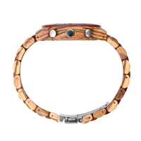 YS5586 Nature Connection Montre en bois Palette de bois de santal rouge avec bois terreux 22mm Mouvement à quartz Style simple entre pour