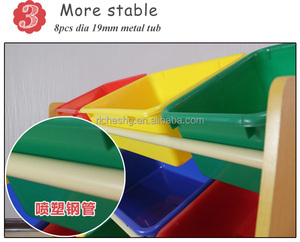 Bébé enfants salle de <span class=keywords><strong>jeux</strong></span> 4 niveaux MDF en bois organisateur de jouets avec bacs - Product Image 2