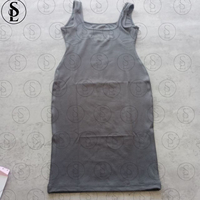 Robe Courte Côtelée Femme Personnalisable avec Logo, Dos Nageur, Couleur Unie, Col en V, Moulante, Débardeur, Style Décontracté, Streetwear, Soirée d'Été, Clubwear