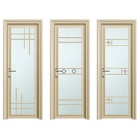 Portes de salle de bain en verre à battant simple de style moderne, en aluminium, salle de bain, image
