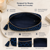 Saloveybags Trousse de Maquillage et Cosmétiques Quotidienne en PU, Souple, Épaisse, Couleur Unie, de Luxe, pour Voyage, Fabriquée au Guangdong