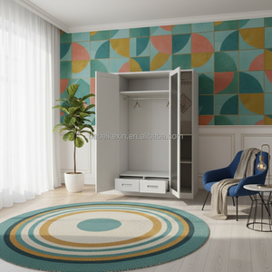 Guarda-Roupa de Aço Multifuncional com Prateleiras Metálicas Ajustáveis para Quarto de Apartamento e Organização de Roupas - Product Image 2