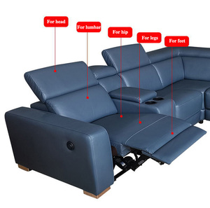 Hiện Đại Sang Trọng Da Phân Đoạn Phòng Khách Điện Tử L Shape Recliner Sofa - Product Image 5