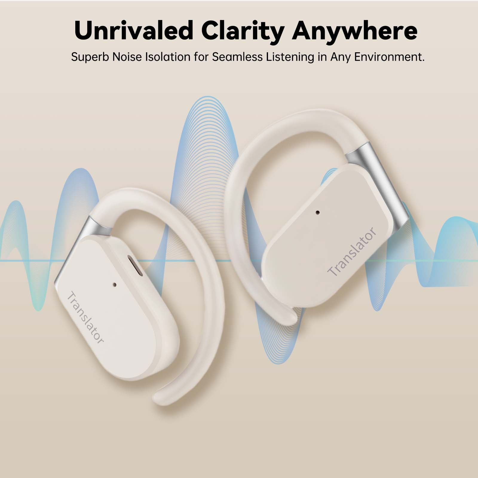 Wooask M9オープンイヤー式のAIワイヤレス翻訳イヤホン音楽通話新品未開封 Wooask M9 待望！耳を塞がずに翻訳が可能！オープンイヤー式のAI