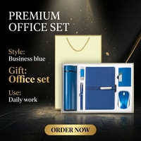 Ensemble cadeau d'entreprise personnalisé avec logo, articles promotionnels personnalisés, bloc-notes, stylo, gourde, clé USB