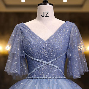 SWS928 nuovissimo alla moda con spalline sottili abiti da sera senza maniche cristalli sirena abiti da ballo con piume per le signore - Product Image 4