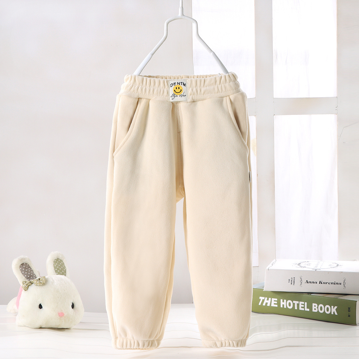 Pantaloni della tuta foderati in pile-faccina sorridente