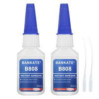 Adhésif instantané à faible viscosité Bankate B808 - Adhérence moyenne, séchage rapide, usage général - 2 flacons de 20 g avec micro-pointes