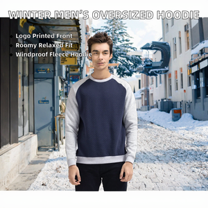Sweat-shirts en molleton surdimensionnés pour hommes, de qualité supérieure, élégants, décontractés, 100% coton, imprimés, brodés, doublés, logo personnalisé, OEM - Product Image 2