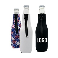 Glasflaschenhülle mit individuellem Logo, personalisierbarer Flaschenkühler für Hochzeiten, leere Flaschenkühler-Jacke mit Reißverschluss für Bierflaschen