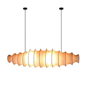 Japanese Wabi Sabi Style Long Pendant <b>Light</b> Led E27 Six Head Chandelier For <b>Dining</b> Room Island Bar Coffee Shop Milk Tea Shop - Product Image 5