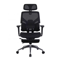 Chaise de bureau exécutive ergonomique à dossier haut en maille de qualité supérieure au design moderne avec repose-pieds, réglable en hauteur, confort et style