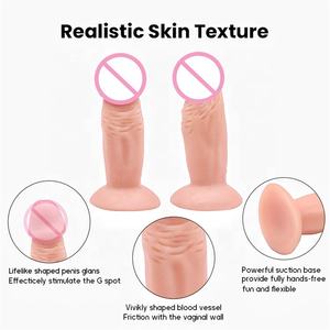 لعبة جنسية للنساء قضيب صغير شرجي دسار بحجم صغير واقعي مع كوب شفط - Product Image 5