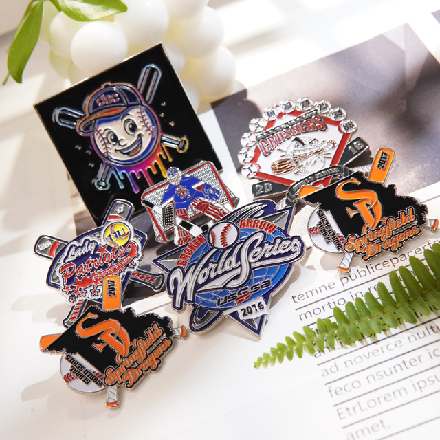 Custom Baseball Enamel Pin Soft Enamel Sports Team Lapel Pin Metal World Series Souvenir Badge