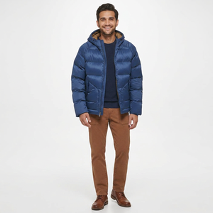 FINER THREADS Custom Color Size Logo Men Canvas Puffer Jacket Winter Warm <b>Bubble</b> <b>Coat</b> Quick Dry Breathable High Street Fashion - Product Image 1