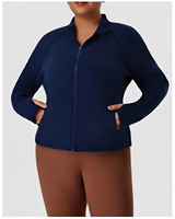 Veste de sport personnalisée de haute qualité pour femmes, style automne-hiver, col montant, pour le yoga, la remise en forme et la salle de sport, taille plus