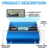 Penguat Sinyal GSM Mini Rumah Tangga 900MHz, Penguat/Booster/Amplifier Sinyal Ponsel Pita Tunggal 65 DB
