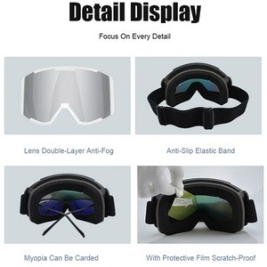 Vente en gros de lunettes de ski multicolores pour enfants, vision large, verres clairs, avec logo personnalisable - Product Image 5