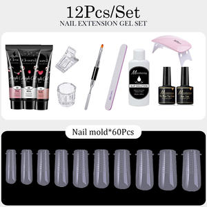 Kit <span class=keywords><strong>de</strong></span> Gel d'Extension d'<span class=keywords><strong>Ongles</strong></span> 12 Pièces Lampe UV LED 6W Pinceau 15ml Vernis Gel <span class=keywords><strong>de</strong></span> Base et <span class=keywords><strong>de</strong></span> Finition pour Manucure Rapide Nail Art - Product Image 4