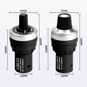 Potenciómetro de núcleo de vidrio esmaltado con perilla grande y pequeña, orificio de montaje de 22 mm, IP65, LA42DWQ-22, control de velocidad VFD, LA42DWQ-22 High A - Product Image 2