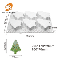 AK personnalisé arbre de noël père noël 3D Mousse gâteau Silicone gâteau moule bougie savon crème glacée gelée pouding chocolat moule gâteau outils