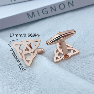2 Pezzi di <span class=keywords><strong>Gemelli</strong></span> da <span class=keywords><strong>Uomo</strong></span> in Acciaio Inossidabile con Motivo Celtico, Regalo Elegante per Uomini alla Moda, Esalta lo Stile da Gentiluomo - Product Image 6