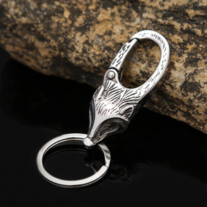 Yunnique – porte-clés renard en acier inoxydable pour hommes, breloque animale créative, pendentif de voiture, cadeau - Product Image 3