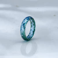 Bague en diamant pour homme, personnalisée, luxueuse, avec un serti facetté, en moissanite blanche/vert bleu VVS GRA, design unique en forme de cercle
