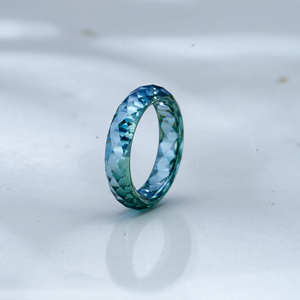 Customized Luxurious Faceted Cut VVS GRA White/Blue Green Moissanite Jewelry Unique <strong>Circle</strong> Band Diamond <strong>Ring</strong> for Men - Product Image 5