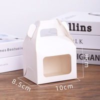 Boîte de boulangerie minimaliste en carton blanc avec fenêtre et poignée, emballage personnalisé pour desserts, biscuits, gâteaux, OEM ODM