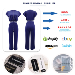 YQY10163 Ensemble <span class=keywords><strong>de</strong></span> survêtement personnalisé pour femme, <span class=keywords><strong>haut</strong></span> court à cordon <span class=keywords><strong>de</strong></span> serrage et pantalon fendu taille haute, idéal pour l'été et le <span class=keywords><strong>jogging</strong></span> - Product Image 4