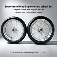 Roues Supermoto Surron Light Bee 2, 17 pouces, jantes en alliage CNC 7116 T6 avec pneus CST Road Slick pour la conduite sur route