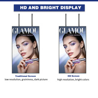 Pantalla Publicitaria para Ventanas Ultra Delgada de 3000nits de Alto Brillo, Semi Exterior, Reproductor de Señalización Digital LCD de 55 Pulgadas 4K