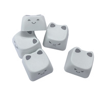 Keycap DIY interchangeable en forme de chat, style mignon, double injection, avec oreilles lumineuses latérales, version anglaise