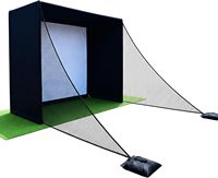 Kit d'enceinte de simulation de golf avec rembourrage de sécurité complet et rideau occultant, compatible avec les moniteurs de lancement