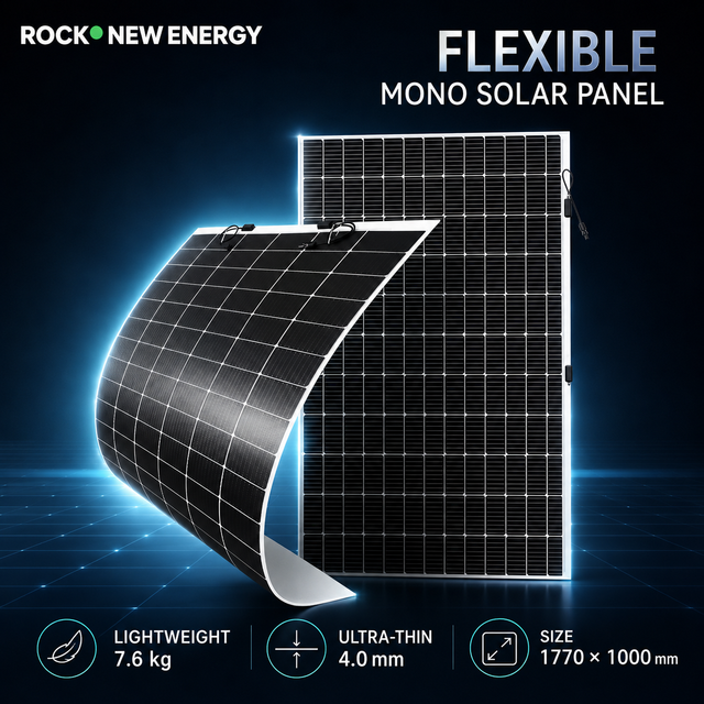 Lightweight 320W/330W Waterproof Monocrystalline Flexible Solar Panel Curved Solar Photovoltaic Panel for Roofs Cabins Boats