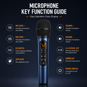 Enceinte karaoké avec <span class=keywords><strong>2</strong></span> micros sans fil, enceinte portable Bluetooth avec lumière de cheminée, DSP Echo - Product Image 4