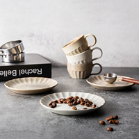 Ensemble de tasses à thé en céramique personnalisées modernes tasses à café émaillées réactives uniques avec soucoupe pour cappuccino latte thé au lait cacao