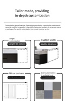 Meuble-lavabo flottant au design moderne personnalisé avec miroir intelligent, vasque en céramique murale et drain en acier inoxydable