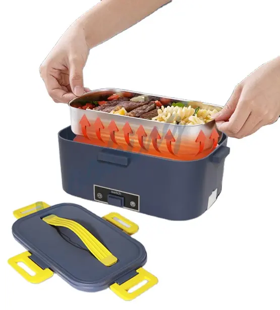 Slimme 1.8l 80W Voedselverwarmer Draagbare Hete Elektrische Lunch Warmer Box Elektrische Verwarming Geïsoleerde Bento Lunchbox