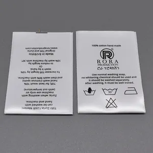 סאטן סרט בד חומר מודפס כביסה טיפול עבור בגדים ובגד